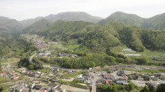 五大堂の眼下の田園風景